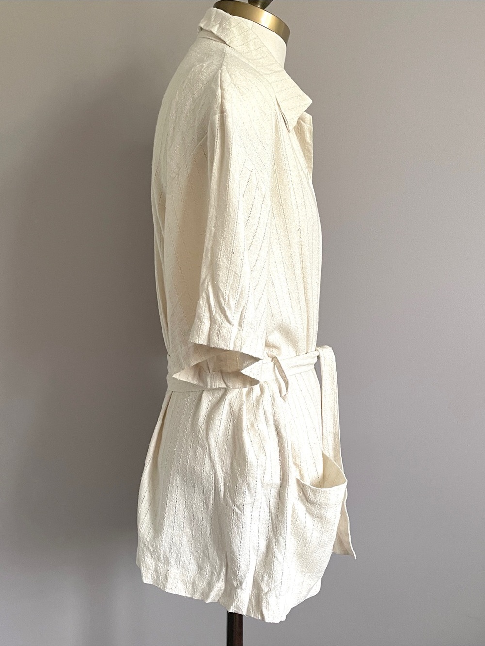 Vintage Raw Silk Short Sleeve Tunic Blouse Shirt - Large - Picture 6 of 11